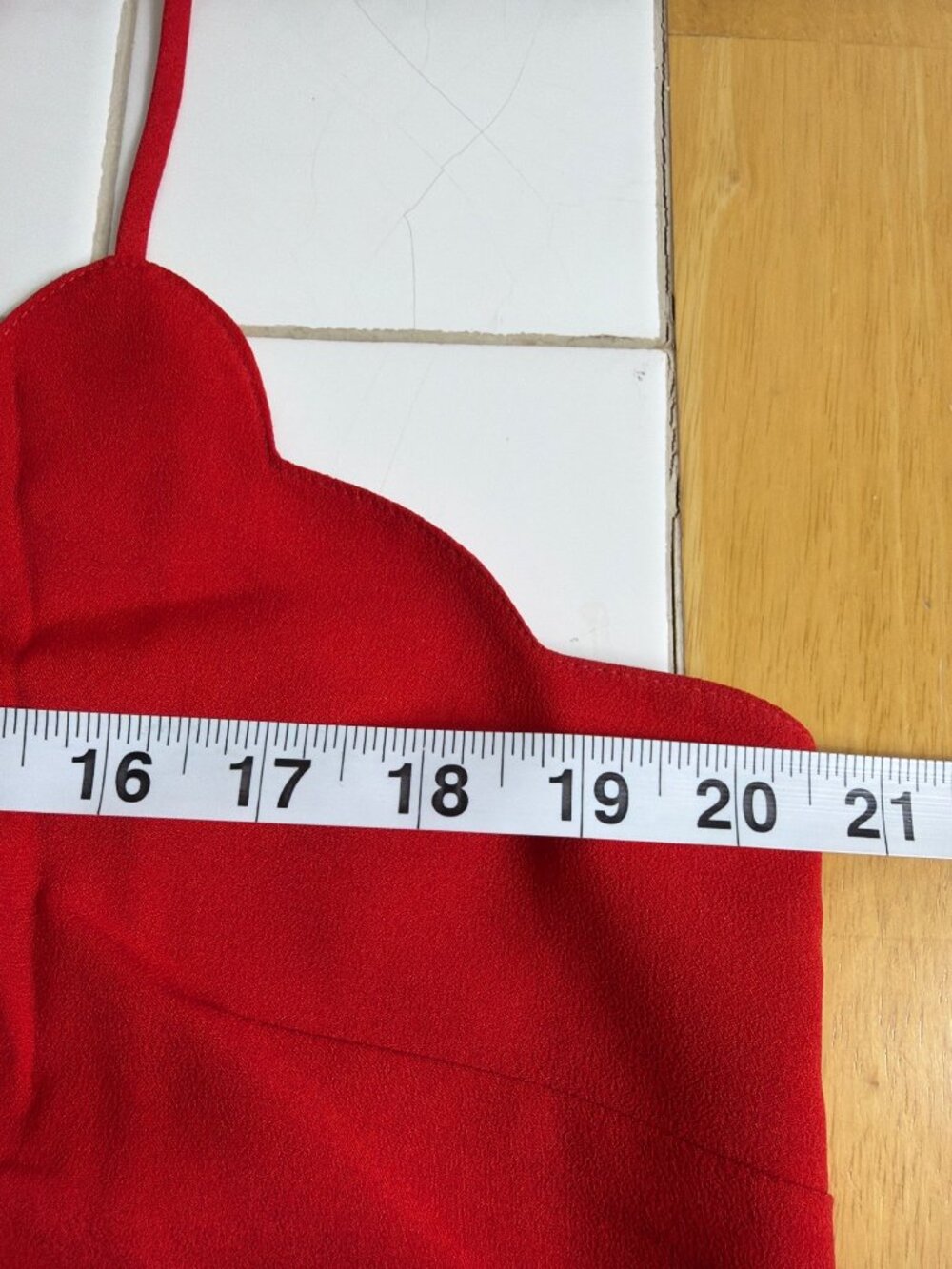 J.Crew Factory Red Scallop Trim Racerback Cami Tank Top NWOT Size 14 - Picture 9 of 13